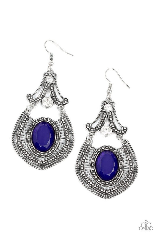 Panama Palace - Blue - Paparazzi Earring Image