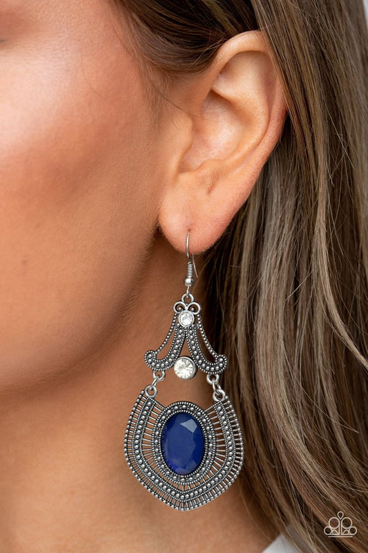 Panama Palace - Blue - Paparazzi Earring Image