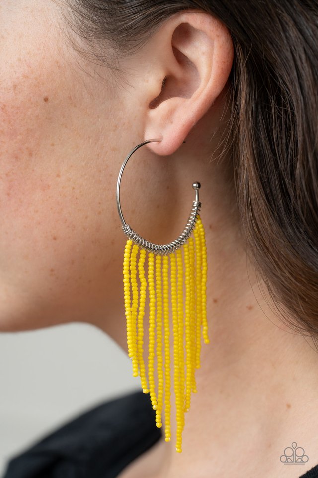 Saguaro Breeze - Yellow - Paparazzi Earring Image