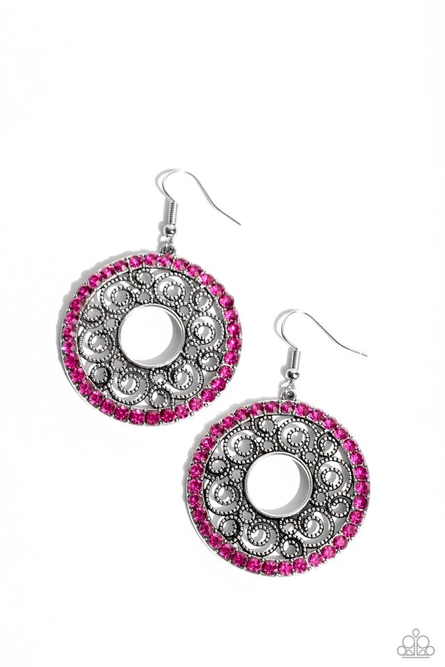 Whirly Whirlpool - Pink - Paparazzi Earring Image
