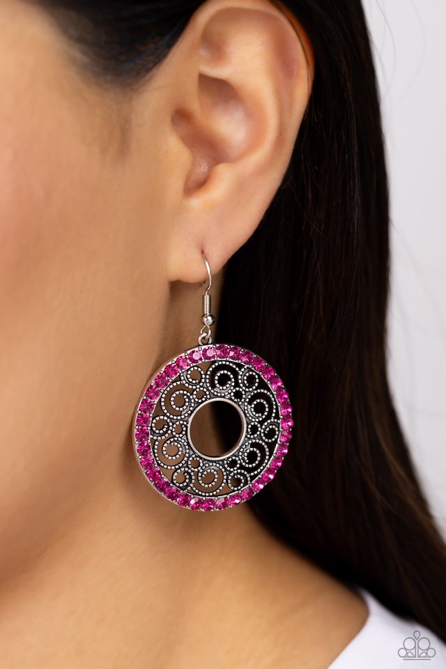 Whirly Whirlpool - Pink - Paparazzi Earring Image