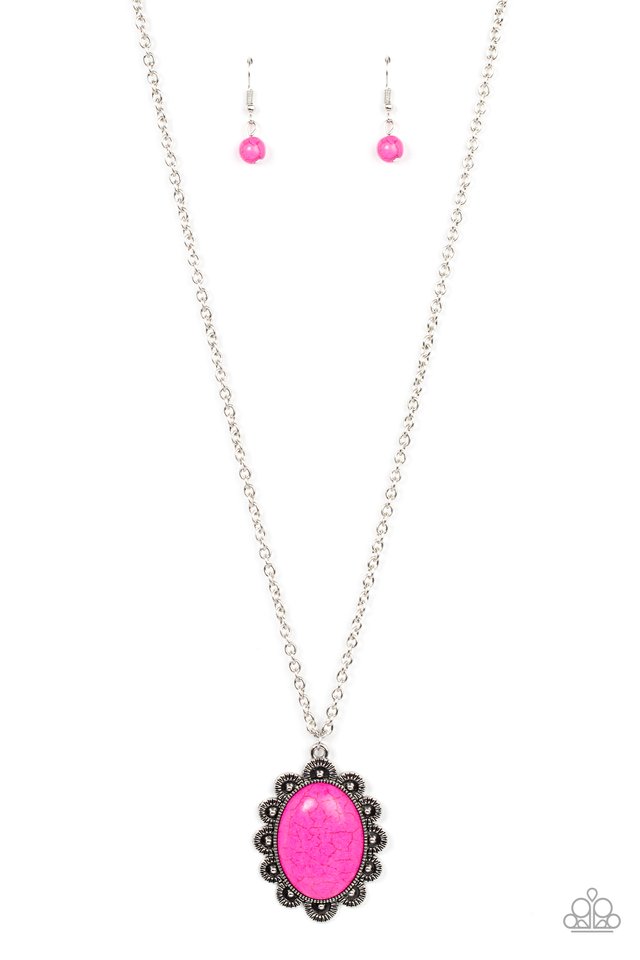 Daisy Dotted Deserts - Pink - Paparazzi Necklace Image