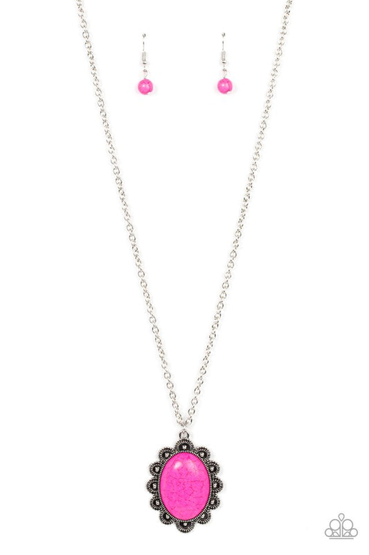 Daisy Dotted Deserts - Pink - Paparazzi Necklace Image