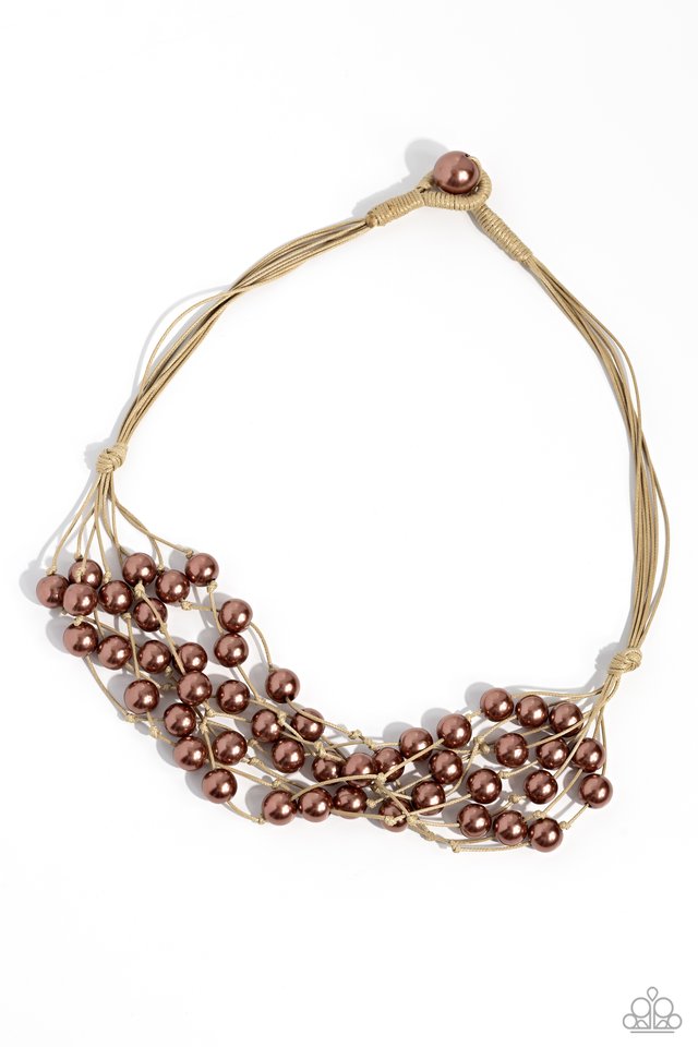 Yacht Catch - Brown - Paparazzi Necklace Image