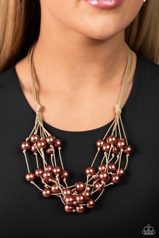 Yacht Catch - Brown - Paparazzi Necklace Image