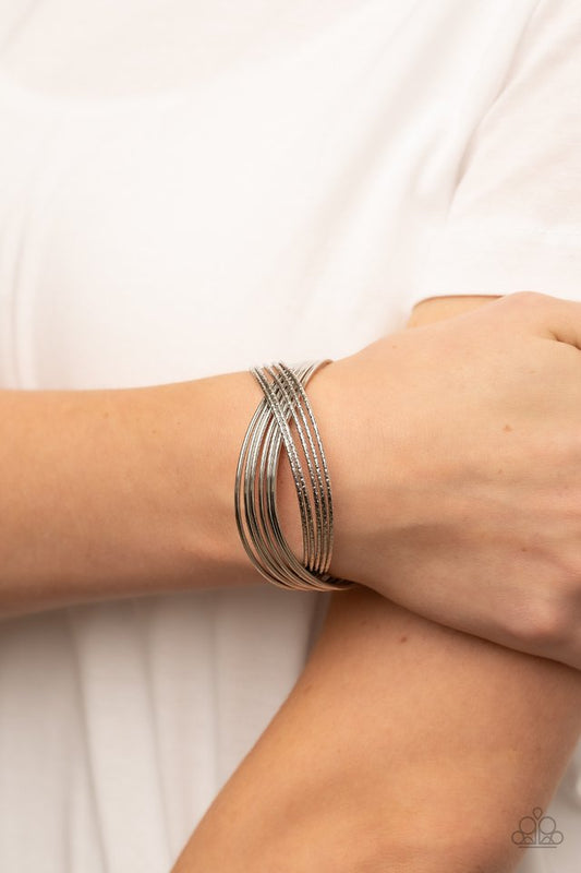 ​Industrialized Shimmer - Silver - Paparazzi Bracelet Image