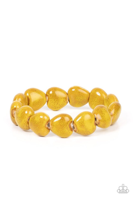 GLAZE a Trail - Yellow - Paparazzi Bracelet Image