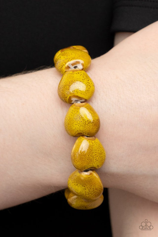 GLAZE a Trail - Yellow - Paparazzi Bracelet Image