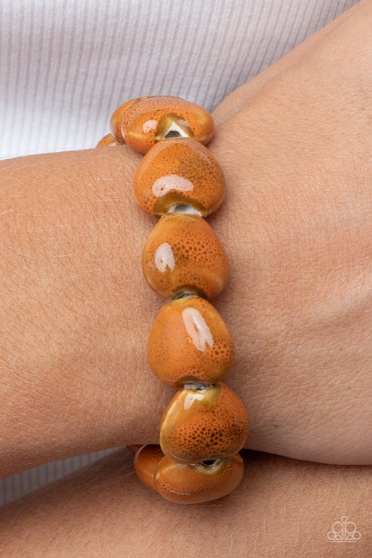 GLAZE a Trail - Orange - Paparazzi Bracelet Image