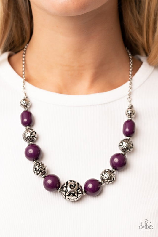 Girl Meets Garden - Purple - Paparazzi Necklace Image