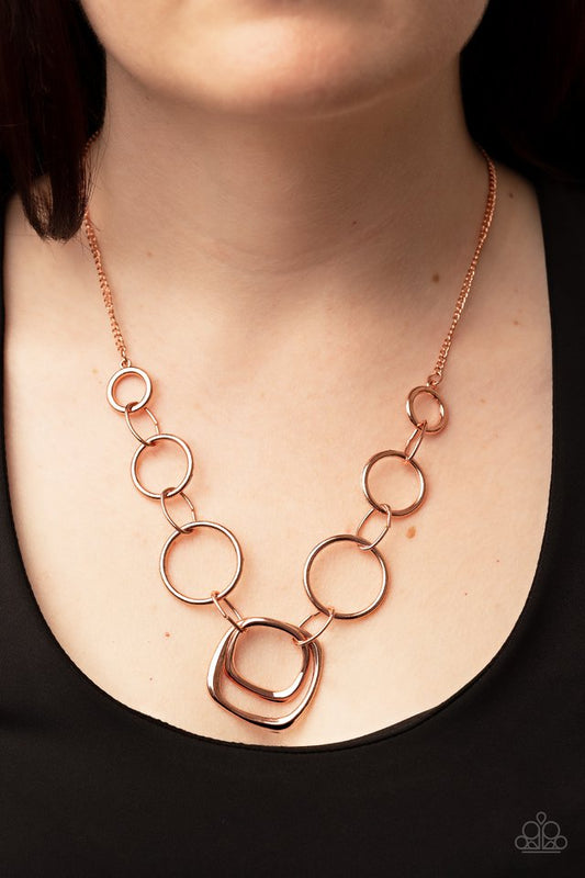 Linked Up Luminosity - Copper - Paparazzi Necklace Image