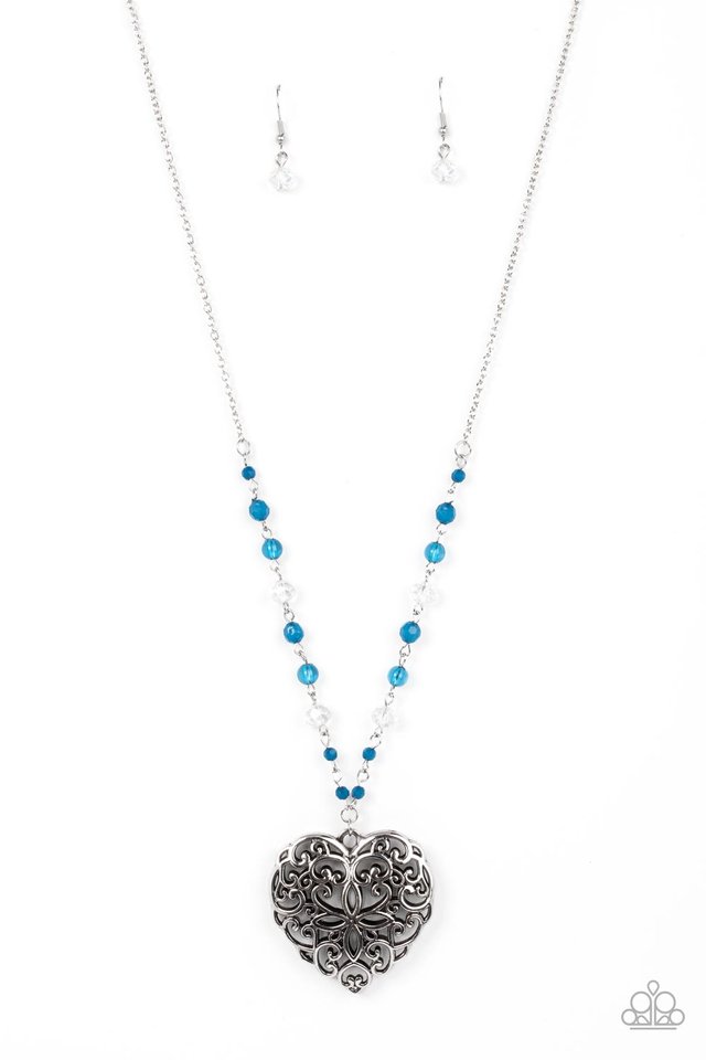 ​Doting Devotion - Blue - Paparazzi Necklace Image