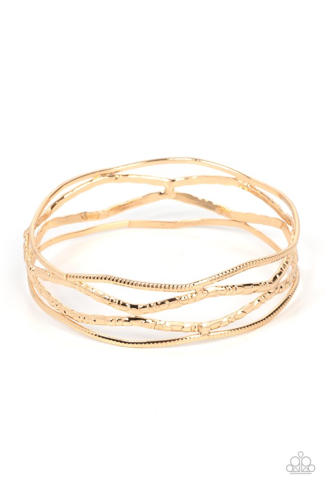 ​A Narrow ESCAPADE - Gold - Paparazzi Bracelet Image