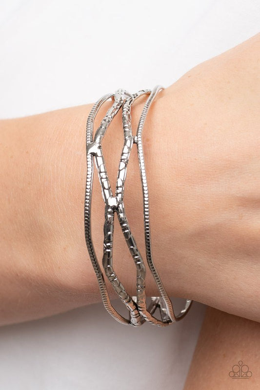 A Narrow ESCAPADE - Silver - Paparazzi Bracelet Image