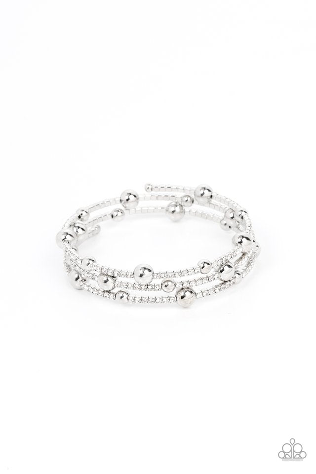 ​Spontaneous Shimmer - White - Paparazzi Bracelet Image