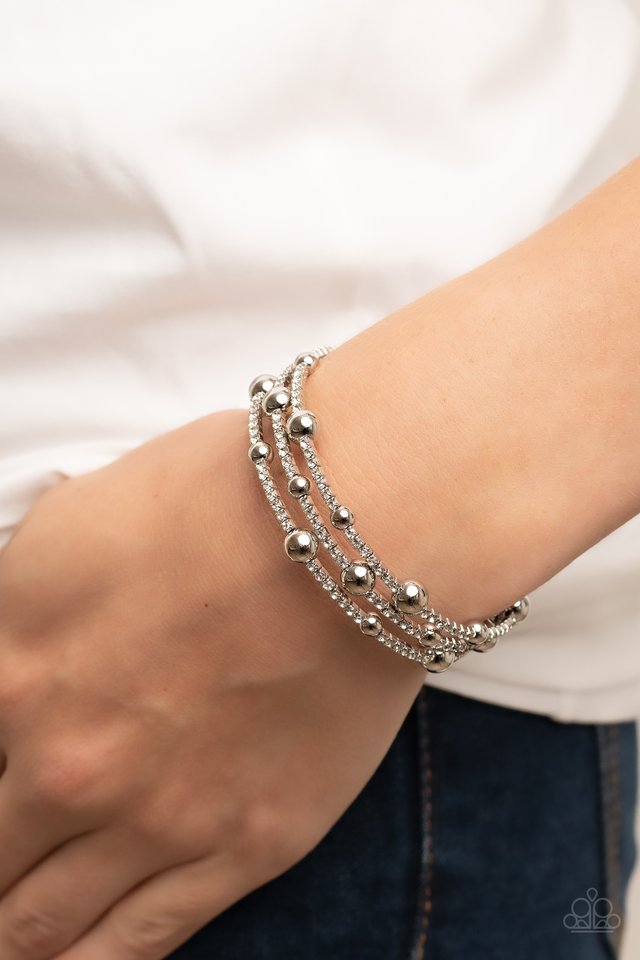 ​Spontaneous Shimmer - White - Paparazzi Bracelet Image