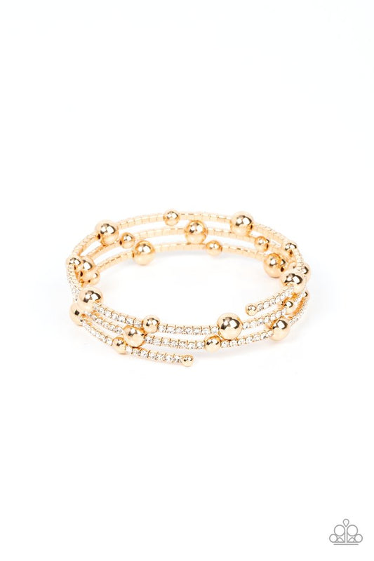 Spontaneous Shimmer - Gold - Paparazzi Bracelet Image