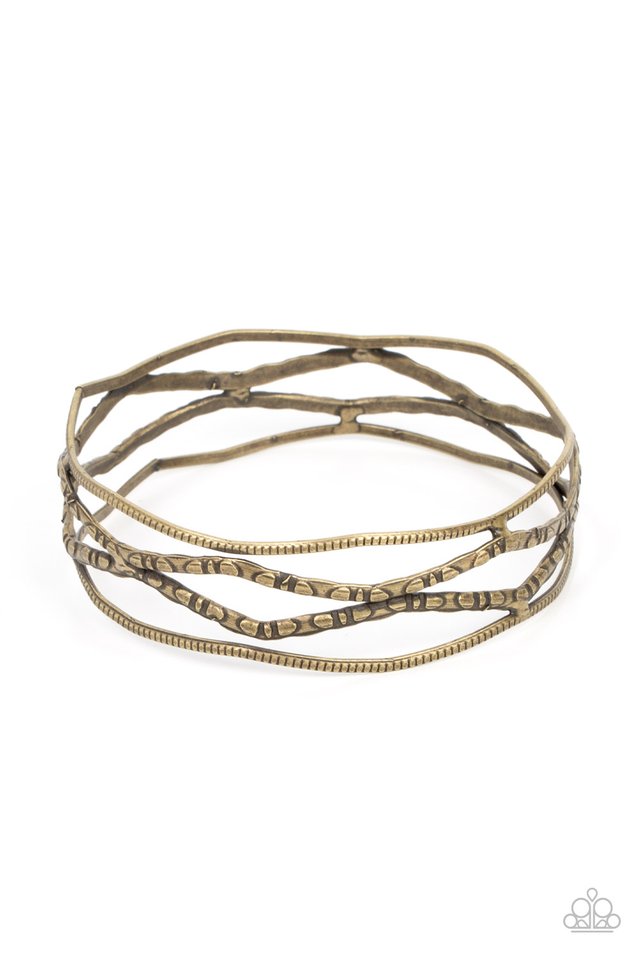 A Narrow ESCAPADE - Brass - Paparazzi Bracelet Image