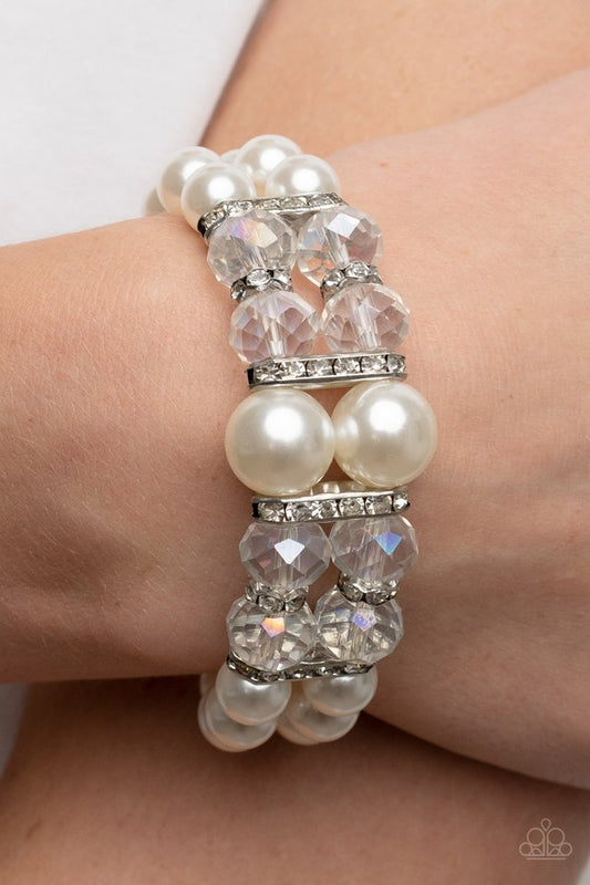 Timelessly Tea Party - White - Paparazzi Bracelet Image