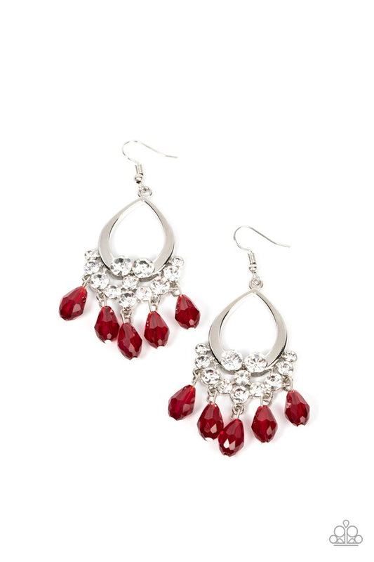 Famous Fashionista - Red - Paparazzi Earring Image