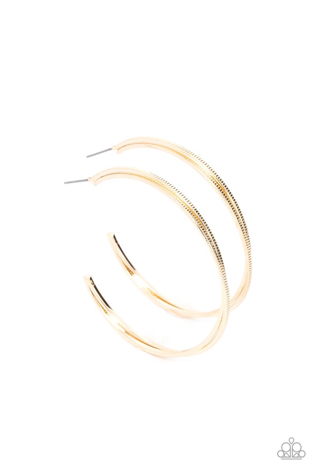 Monochromatic Curves - Gold - Paparazzi Earring Image