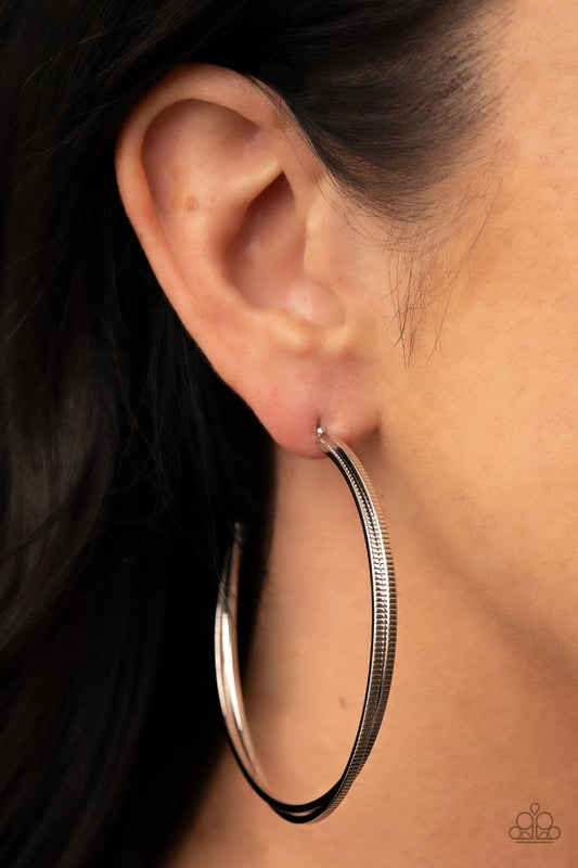 ​Monochromatic Curves - Silver - Paparazzi Earring Image