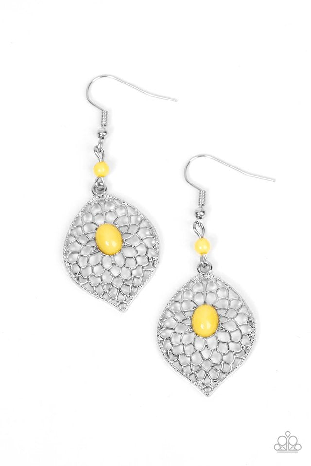 Paparazzi Earring ~ Perky Perennial - Yellow – Paparazzi Jewelry ...