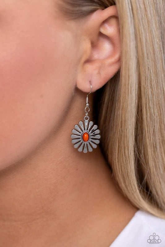 Delectably Daisy - Orange - Paparazzi Earring Image