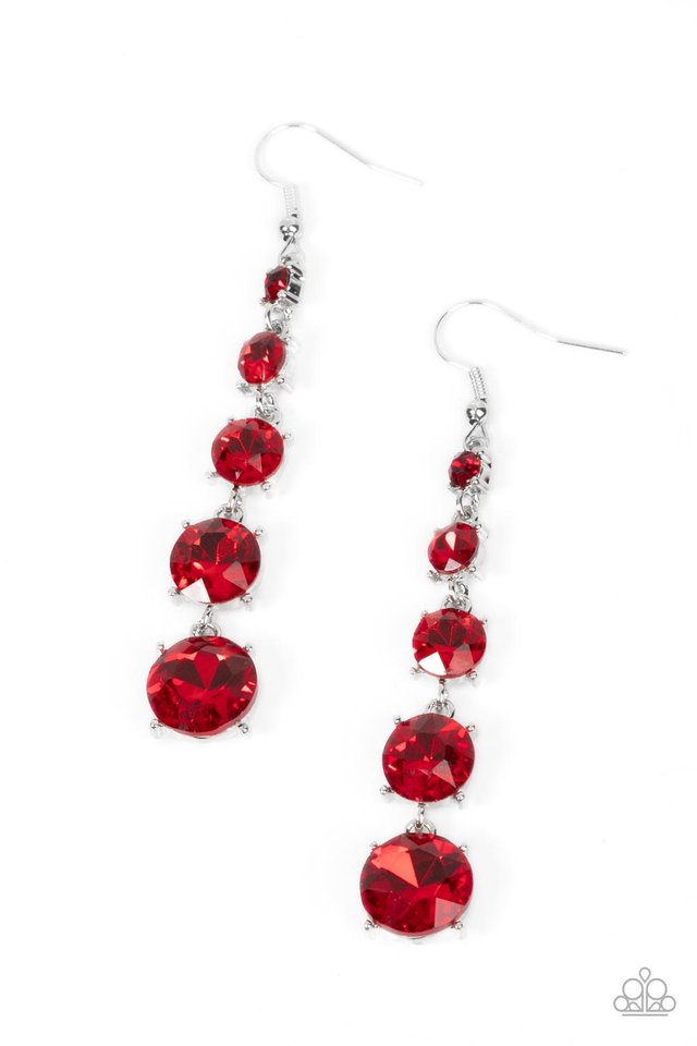 Red Carpet Charmer - Red - Paparazzi Earring Image