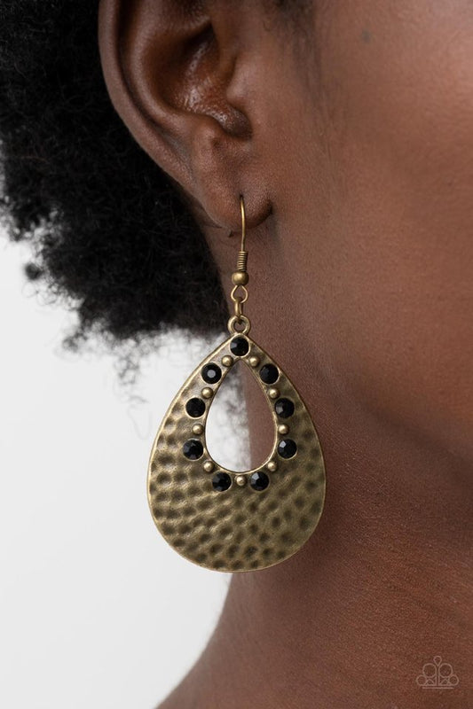 Terraform Twinkle - Black - Paparazzi Earring Image