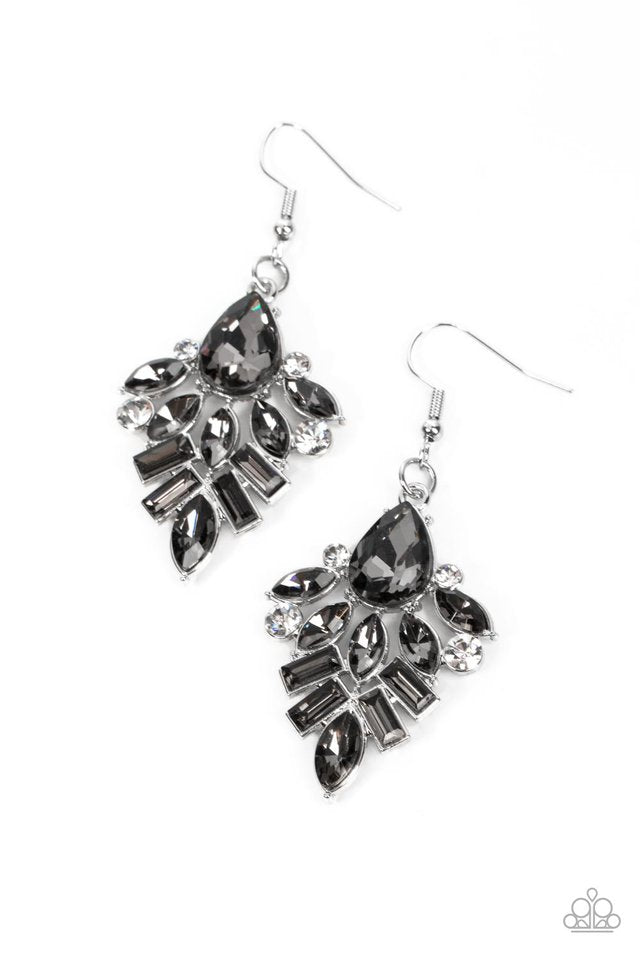 Stellar-escent Elegance - Silver - Paparazzi Earring Image