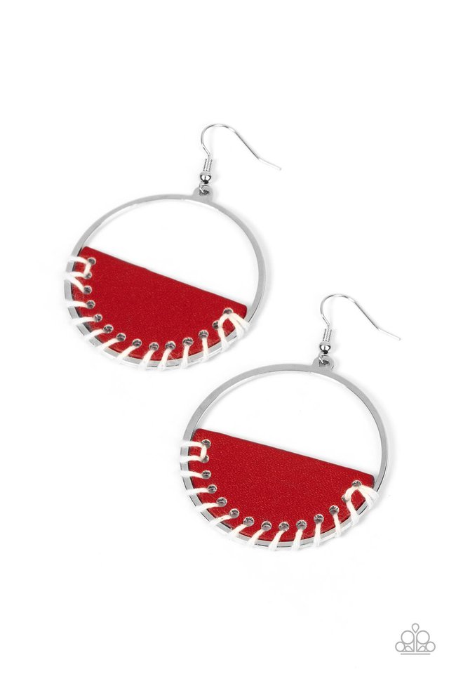 Lavishly Laid Back - Red - Paparazzi Earring Image