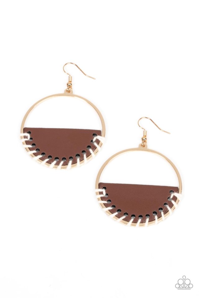 Lavishly Laid Back - Brown - Paparazzi Earring Image
