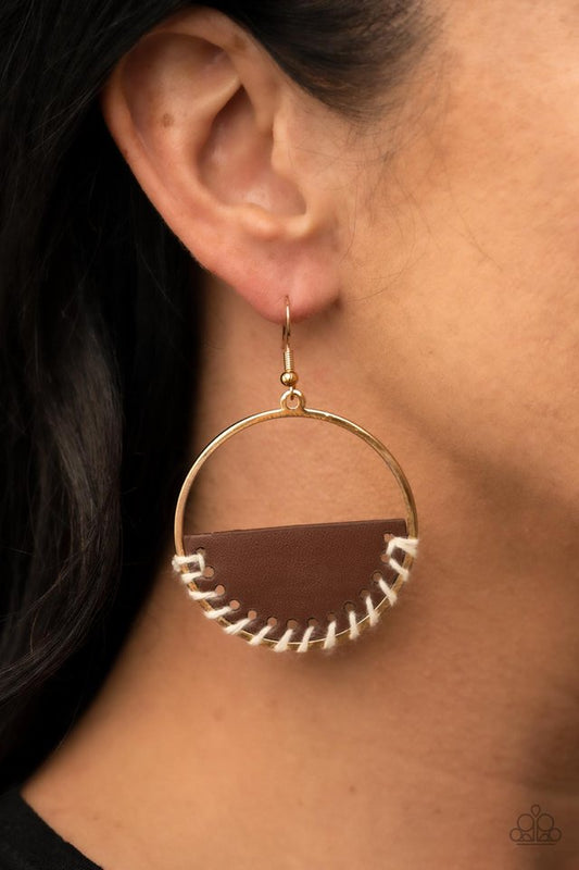 Lavishly Laid Back - Brown - Paparazzi Earring Image