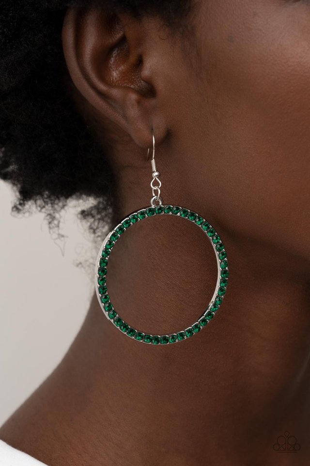 Head-Turning Halo - Green - Paparazzi Earring Image