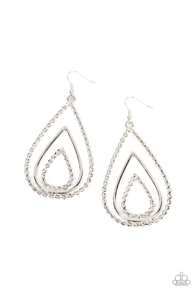 Tastefully Twisty - Silver - Paparazzi Earring Image