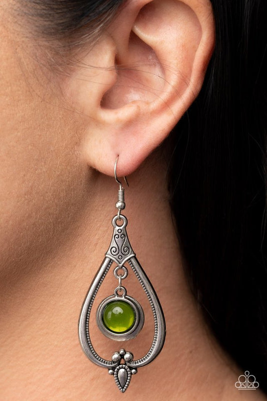 Ethereal Emblem - Green - Paparazzi Earring Image