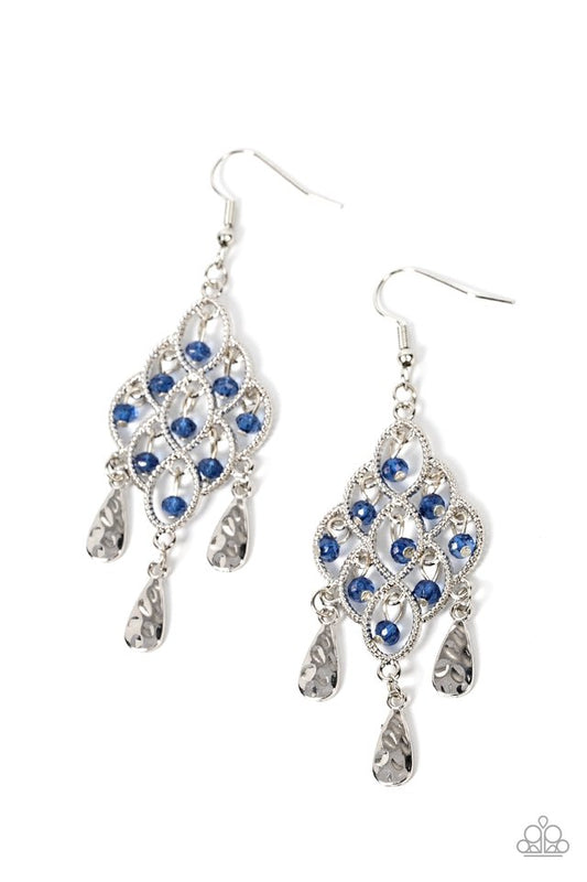 Sentimental Shimmer - Blue - Paparazzi Earring Image