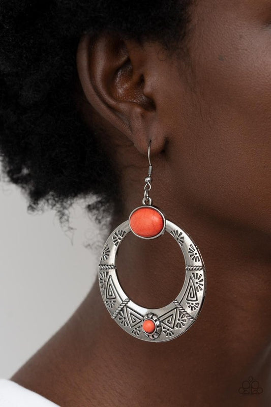 ​Garden Glyphs - Orange - Paparazzi Earring Image