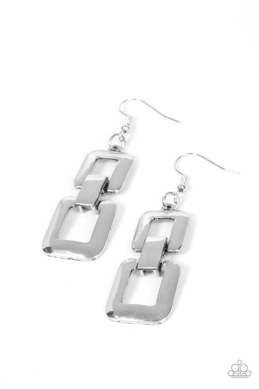 Public Square - Silver - Paparazzi Earring Image