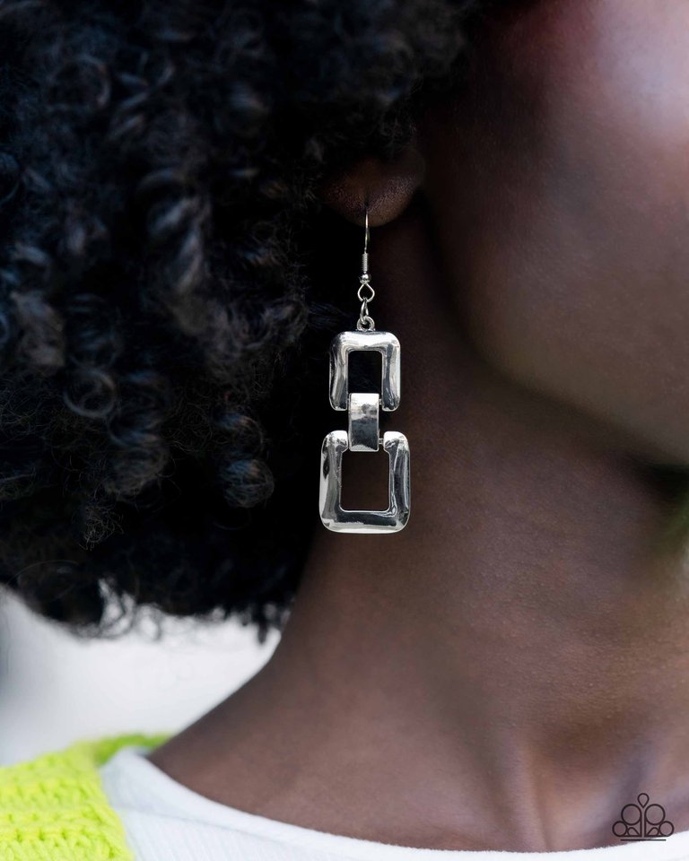 Public Square - Silver - Paparazzi Earring Image