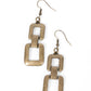 Public Square - Brass - Paparazzi Earring Image