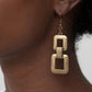 Public Square - Brass - Paparazzi Earring Image