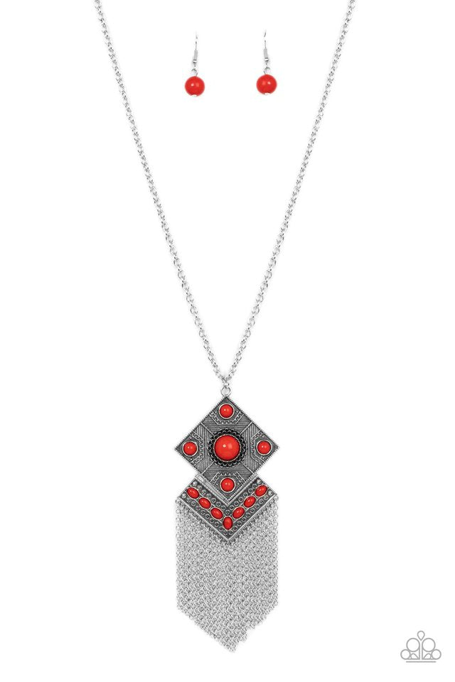 Kite Flight - Red - Paparazzi Necklace Image