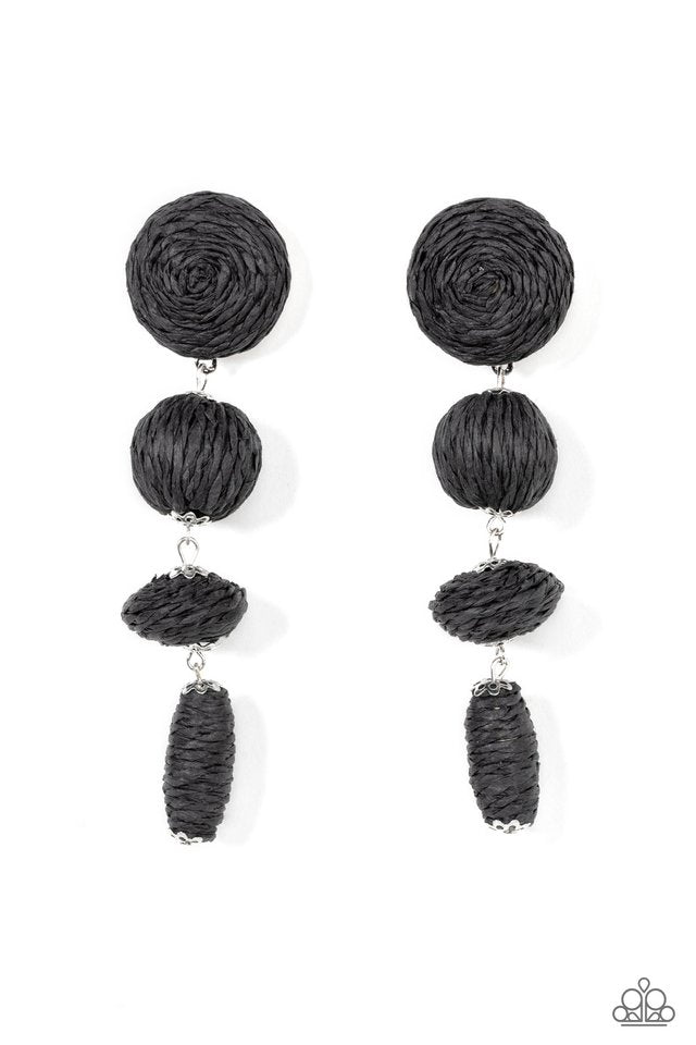 Twine Tango - Black - Paparazzi Earring Image