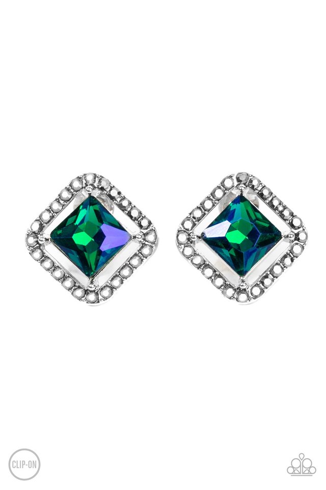 Cosmic Catwalk - Green - Paparazzi Earring Image