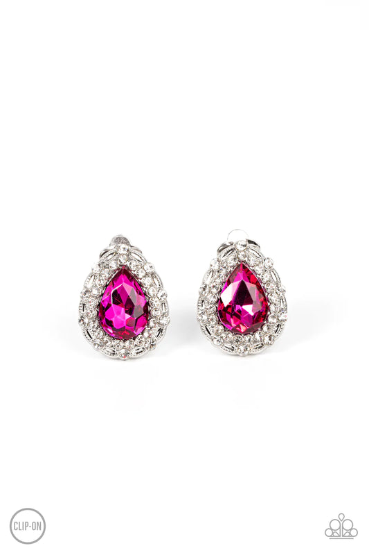 Paparazzi Earring ~ Haute Happy Hour - Pink