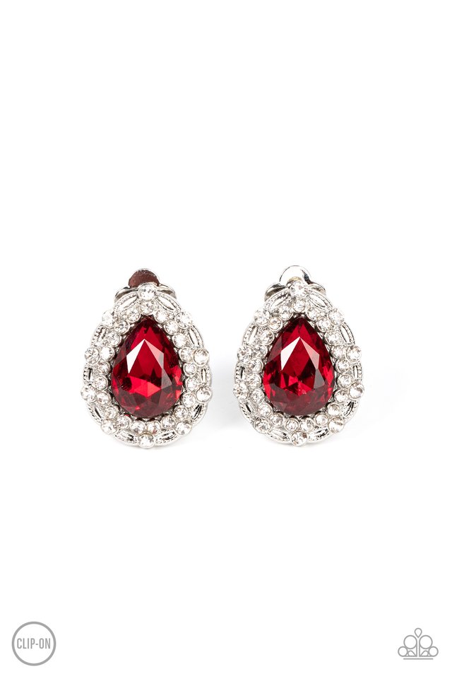 Haute Happy Hour - Red - Paparazzi Earring Image