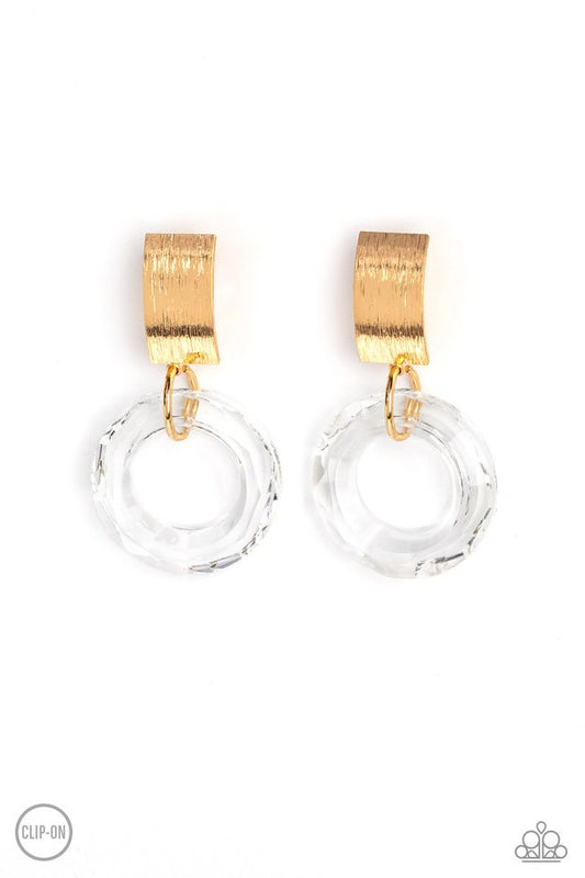 Clear Out! - Gold - Paparazzi Earring Image