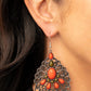 Peacock Prance - Orange - Paparazzi Earring Image